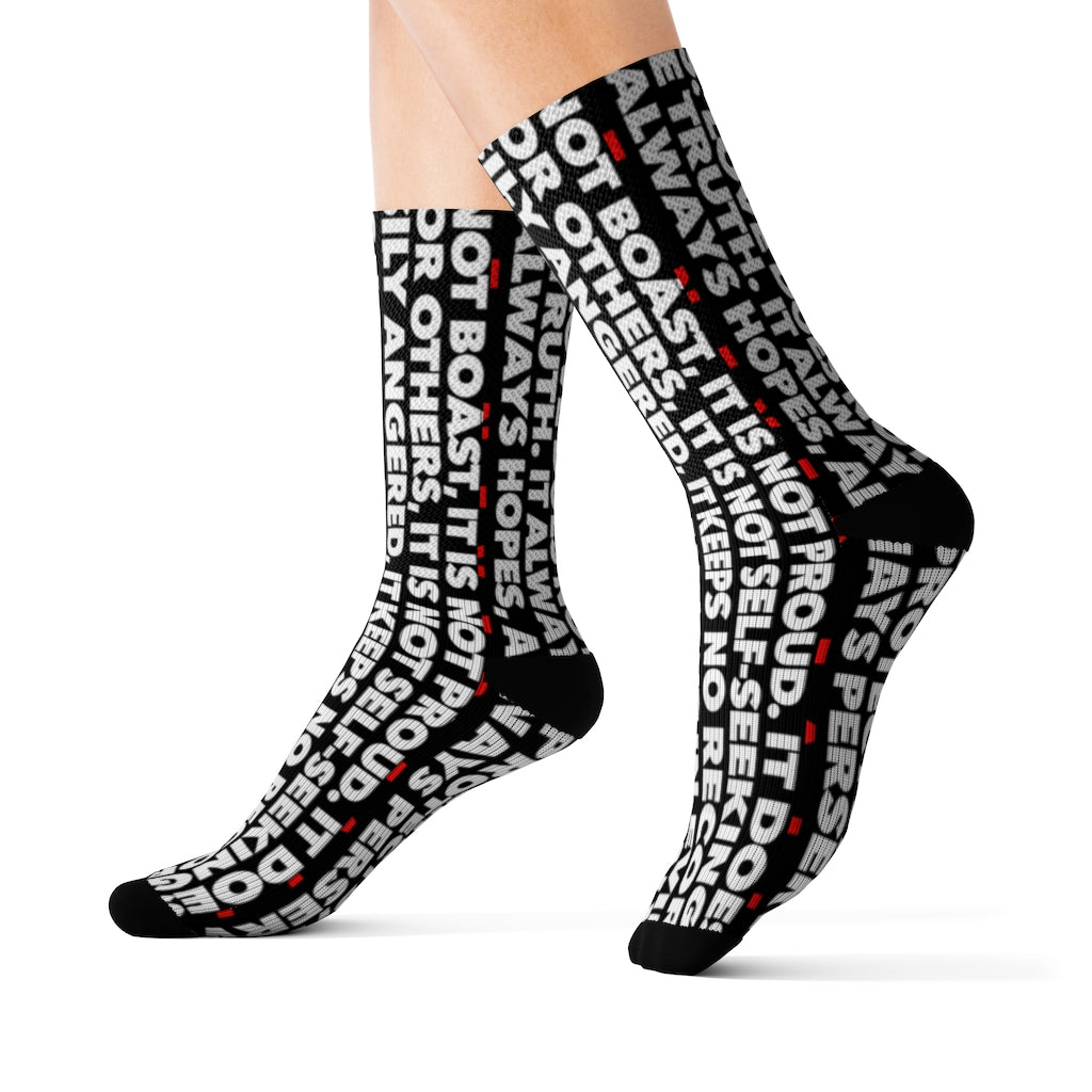 1 Corinthians 13:4-8 Socks